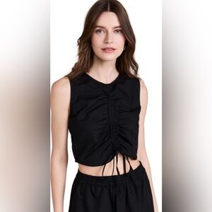 SOMETHING NAVY Black Cinched Crop Top